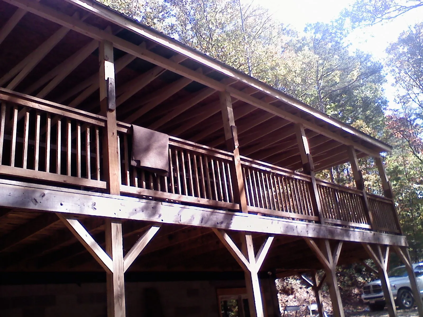 Timber framing under a new elevated porch and deck — Roof Leak Repair in Steen by Roofing Brothers